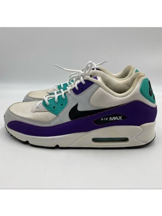 NIKE AIR MAX 90 ESSENTIAL AJ1285-103 SHOES SIZE 12 MENS WHITE BLACK JADE PURPLE main image 7